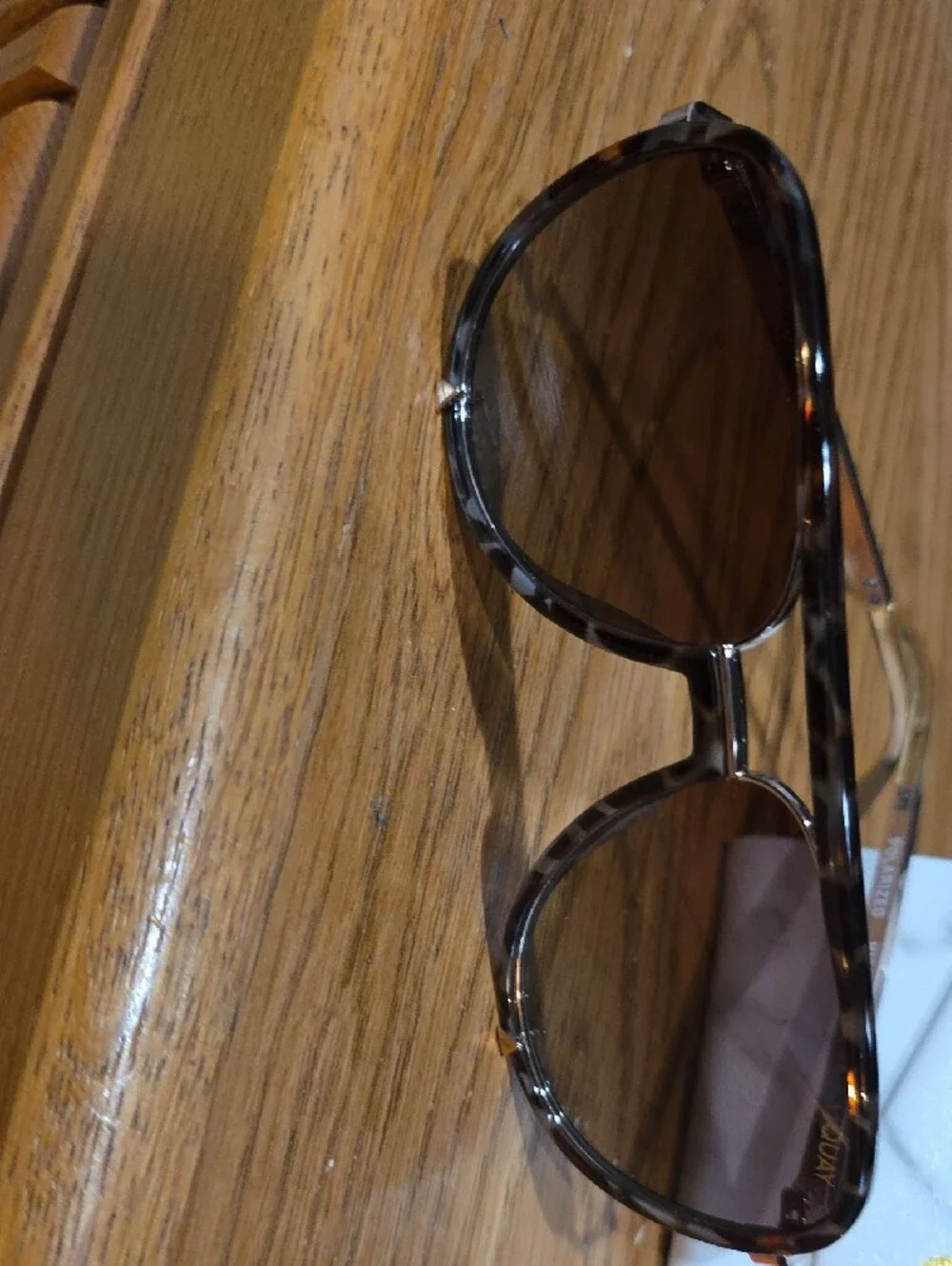 Quay Australia Tortoiseshell Frame Brown Lens Aviator Sunglasses
